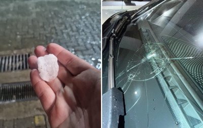 "Apavorante": Forte chuva de granizo quebra carros em SC e avança rumo ao RS; veja vídeo