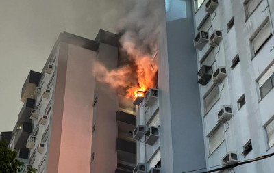 Incêndio atinge apartamento em prédio no Centro de Novo Hamburgo