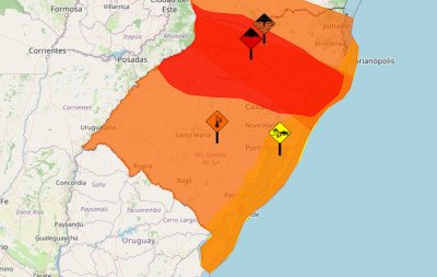 "Risco de grandes alagamentos": RS está em alerta vermelho para tempestade com chuva intensa