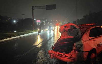 RS-239: Viatura da Brigada Militar se envolve em acidente em Novo Hamburgo