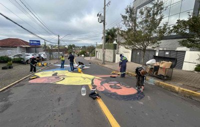 Matheus Cunha é o homenageado da vez na rota de pinturas da Copa em Novo Hamburgo; confira