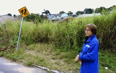 "Saem cobras e insetos": Moradora de Canoas convive com o mato alto invadindo o pátio de casa
