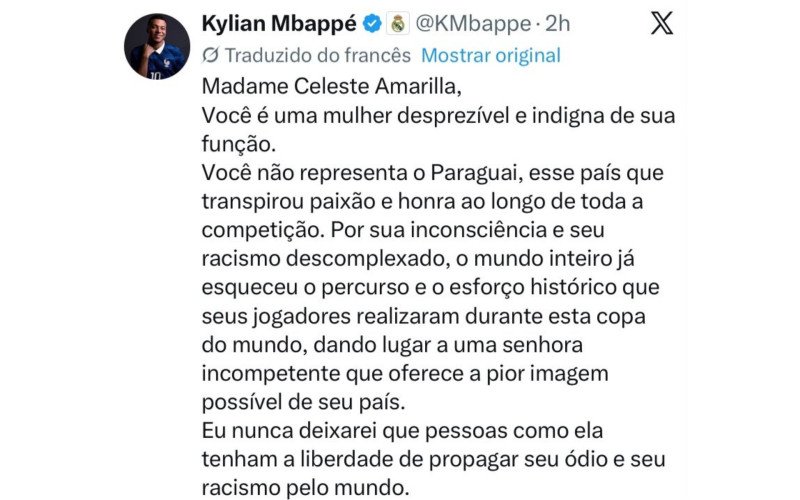 Mbappé usou a mesma rede para responder a senadora | abc+