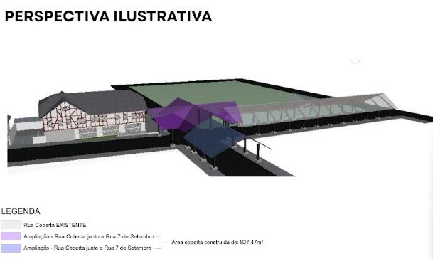 Projeto de ampliação da Rua Coberta de Nova Petrópolis