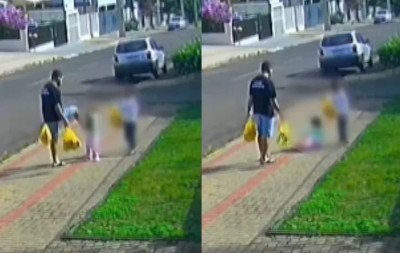 Pai que chutou filha de 3 anos na rua diz à polícia que se irritou com o choro da menina; veja o vídeo