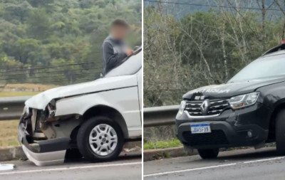 BR-116: Viatura da Polícia Civil se envolve em acidente com outros dois carros na região