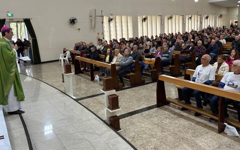 20ª Romaria do Padre Reus-  bispo Dom João Francisco Salm presidiu a missa