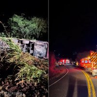 Ônibus que saiu de Gramado com 67 pessoas tomba e deixa mortos em Santa Catarina