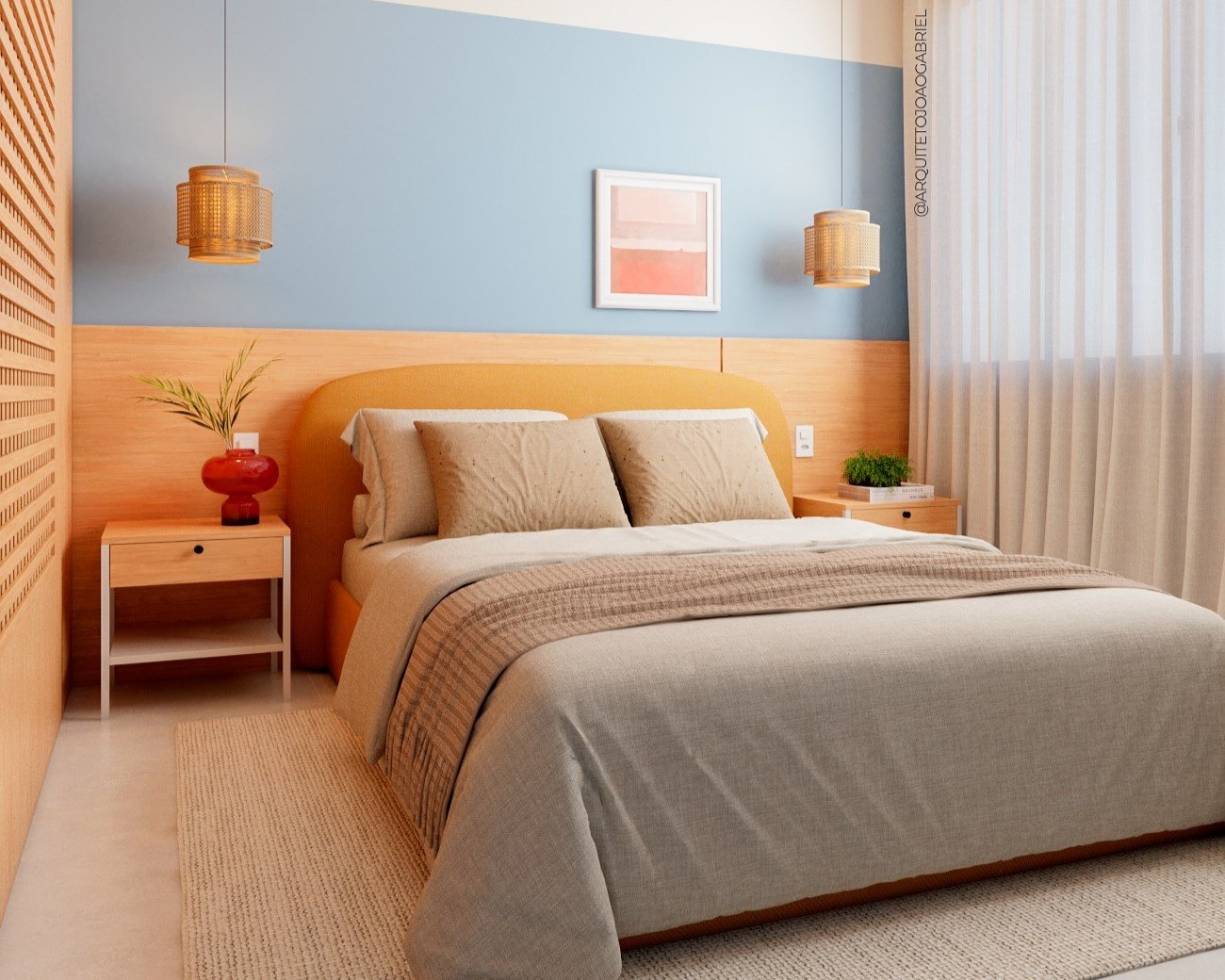 Quarto com madeira e fibras | abc+
