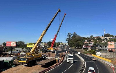 BR-116: O que acontece após a instalação de vigas em obra de túnel que vai conectar os bairros de Novo Hamburgo
