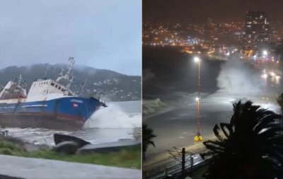 "Abracei minha filha porque achei que seria o nosso fim": Ondas entram pela janela durante poderoso rio atmosférico no Chile