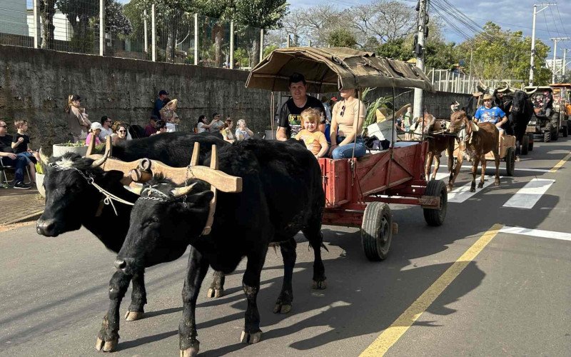 Desfile do Colono contou com a participação de mais de 650 pessoas e levou para a avenida uma pequena amostra da diversidade cultivada nas propriedades rurais de Ivoti