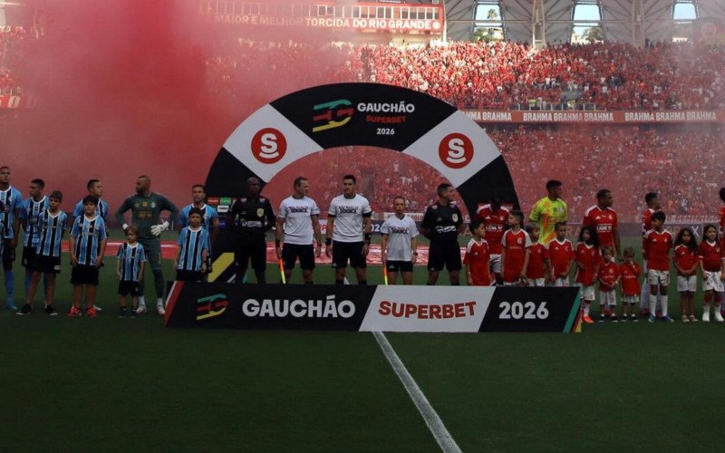 Casa de apostas Superbet adquiriu os naming rights do Campeonato Ga&uacute;cho a partir da temporada de 2025; na imagem, a decis&atilde;o de 2026 | abc+