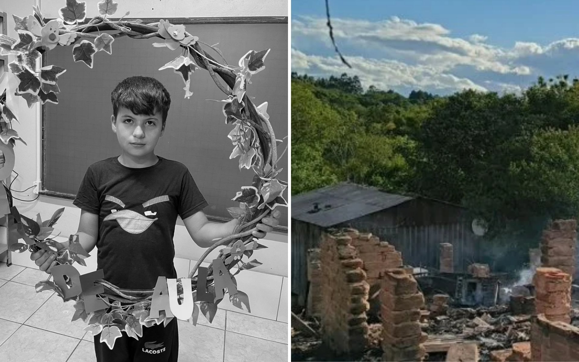Menino de 11 anos morto em incêndio em Taquara estava dormindo quando o fogo começou