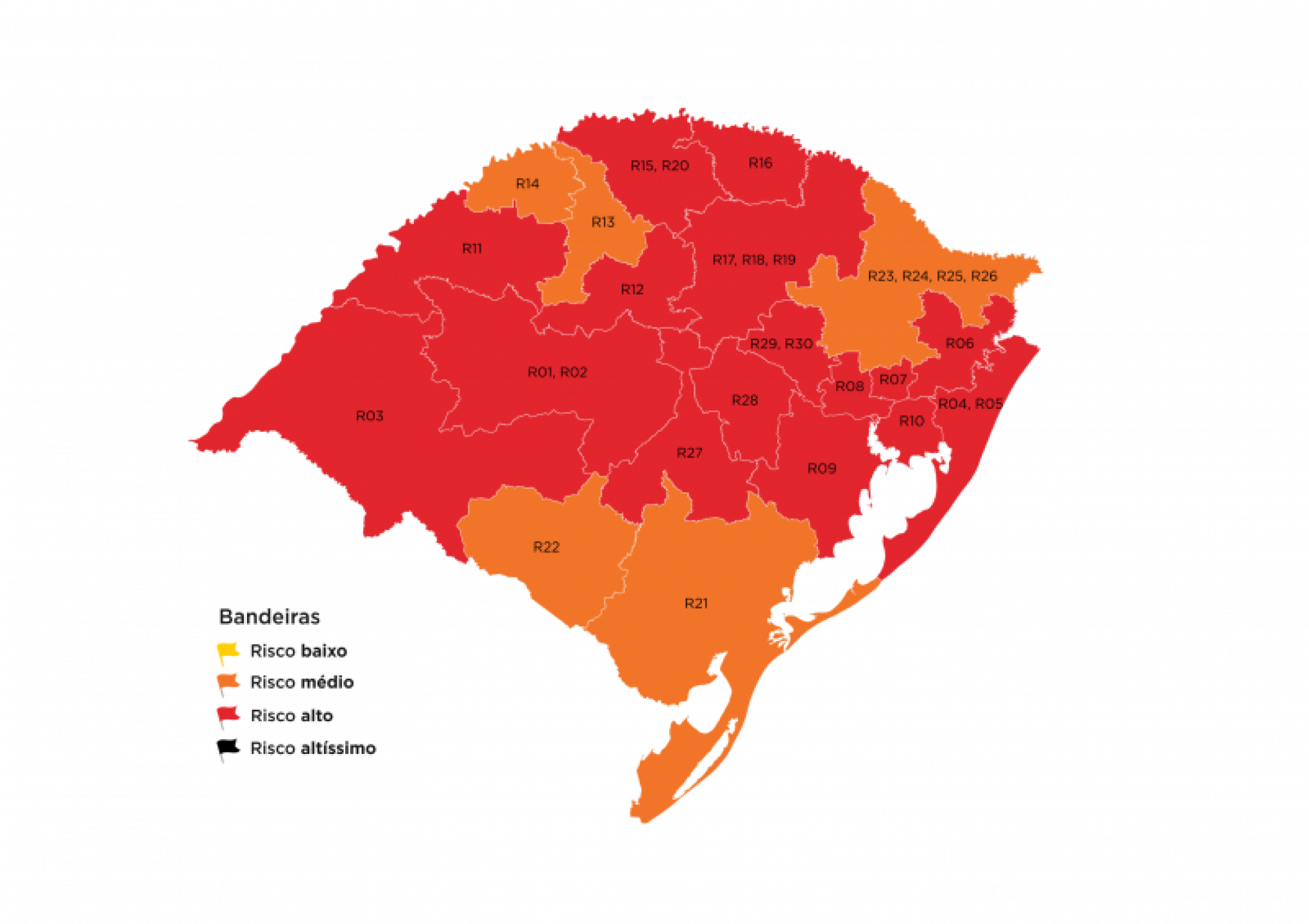 Rio Grande Do Sul Tem 16 Regioes Em Bandeira Vermelha No Mapa Preliminar Especial Coronavirus Jornal Vs