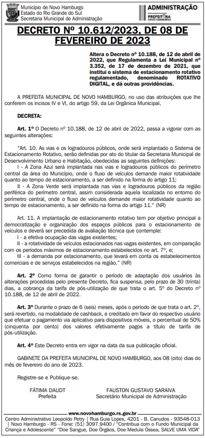 Novo sistema de estacionamento rotativo passa a valer a partir do