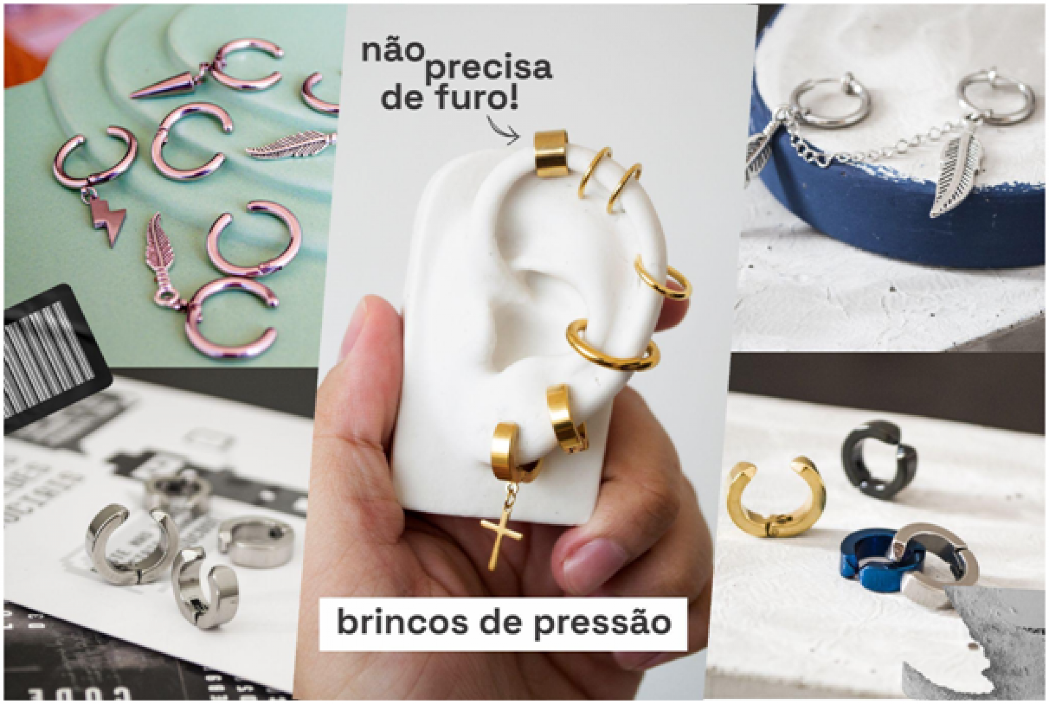 Piercings de pressão - CODE Brincos