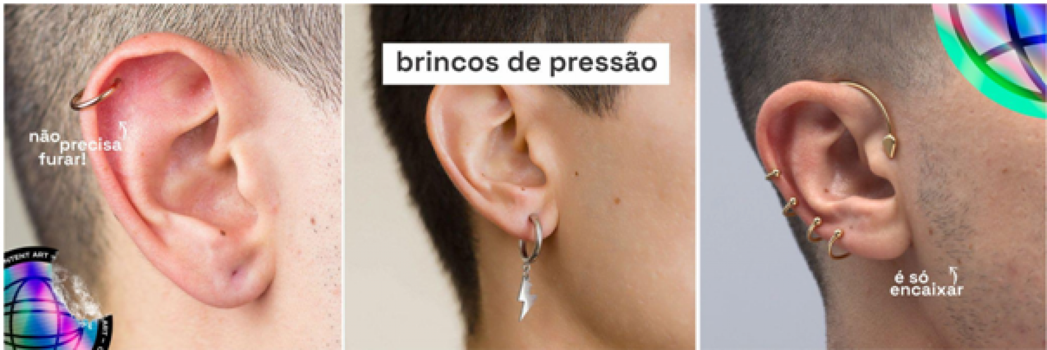 Piercings de pressão - CODE Brincos