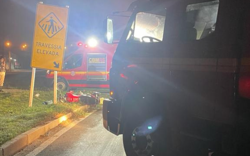 Motociclista fica ferido em acidente na RSC-287