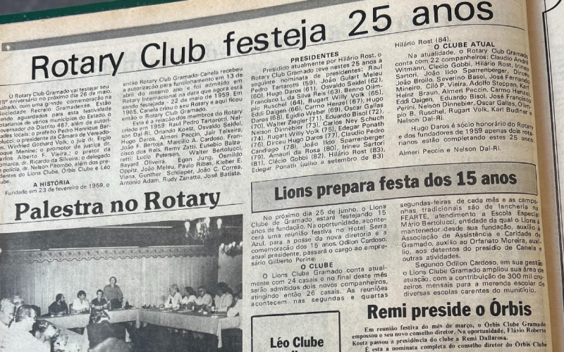 Anivers&aacute;rio do Rotary de Gramado &eacute; comemorado em fevereiro