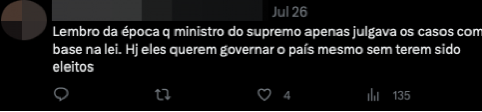 Diversos usuários comentaram na publicação investigada com questionamentos e críticas à suposta diferença de tratamento dada pelo ministro aos presidentes. | Jornal NH