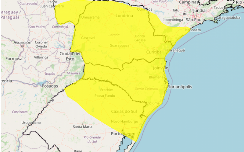 PREVISÃO DO TEMPO: Inmet emite alerta para tempestade que atinge o Vale do Sinos e outras regiões do RS; confira detalhes