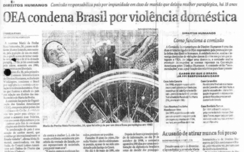 Notícia do jornal Folha de S. Paulo de 6 de maio de 2001 anexada ao processo pela assistente de acusação em setembro daquele ano. | Jornal NH