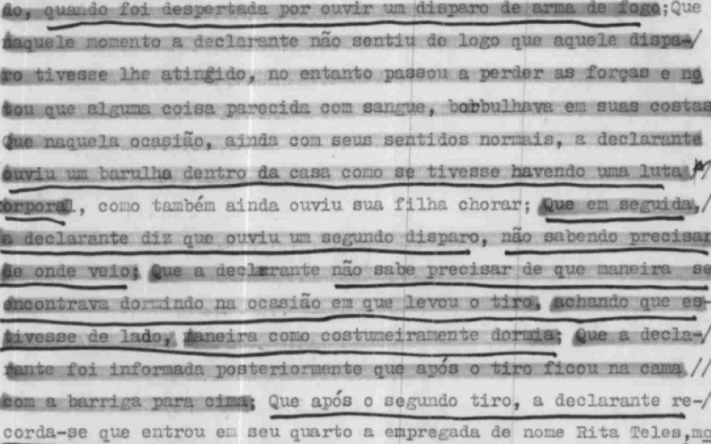 Trecho do depoimento de Maria da Penha à polícia em 10 de janeiro de 1984. | Jornal NH