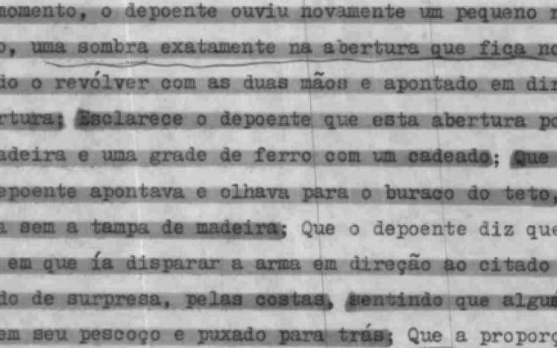 Trecho de depoimento de Marco Antonio Heredia Viveros à polícia em 7 de junho de 1983, retirado de autos do processo, cujo acesso foi autorizado pela 1ª Vara do Júri de Fortaleza. | Jornal NH