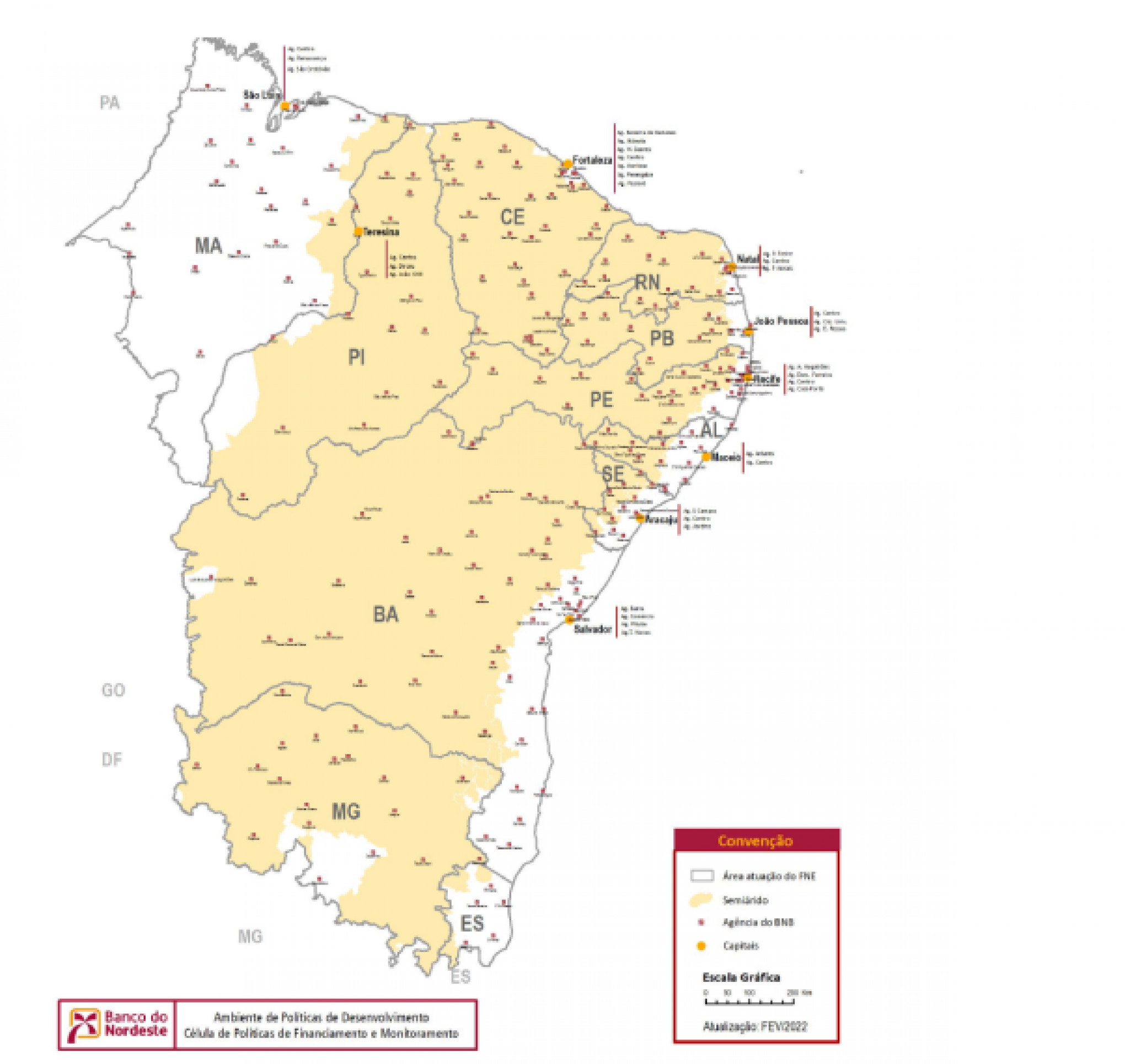 Área de Financiamento do FNE, Semiárido e Agências do BNB | Jornal NH