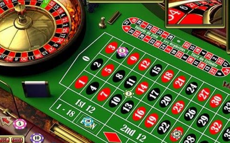 Jogo de casino online com roleta e pôquer