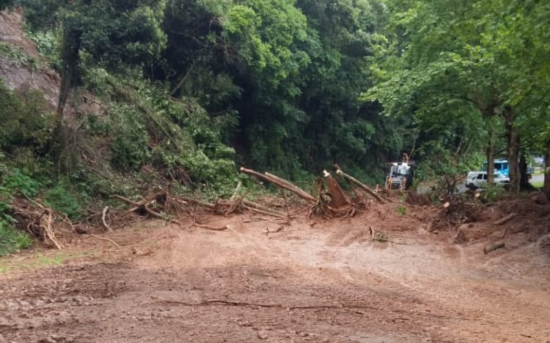 BR-116: Queda de barreira causa bloqueio na rodovia em trecho de Picada Café | Jornal NH