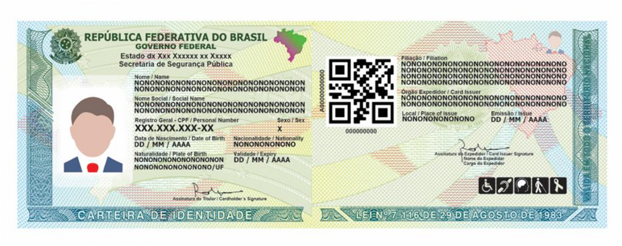 Modelo da nova Carteira de Identidade Nacional