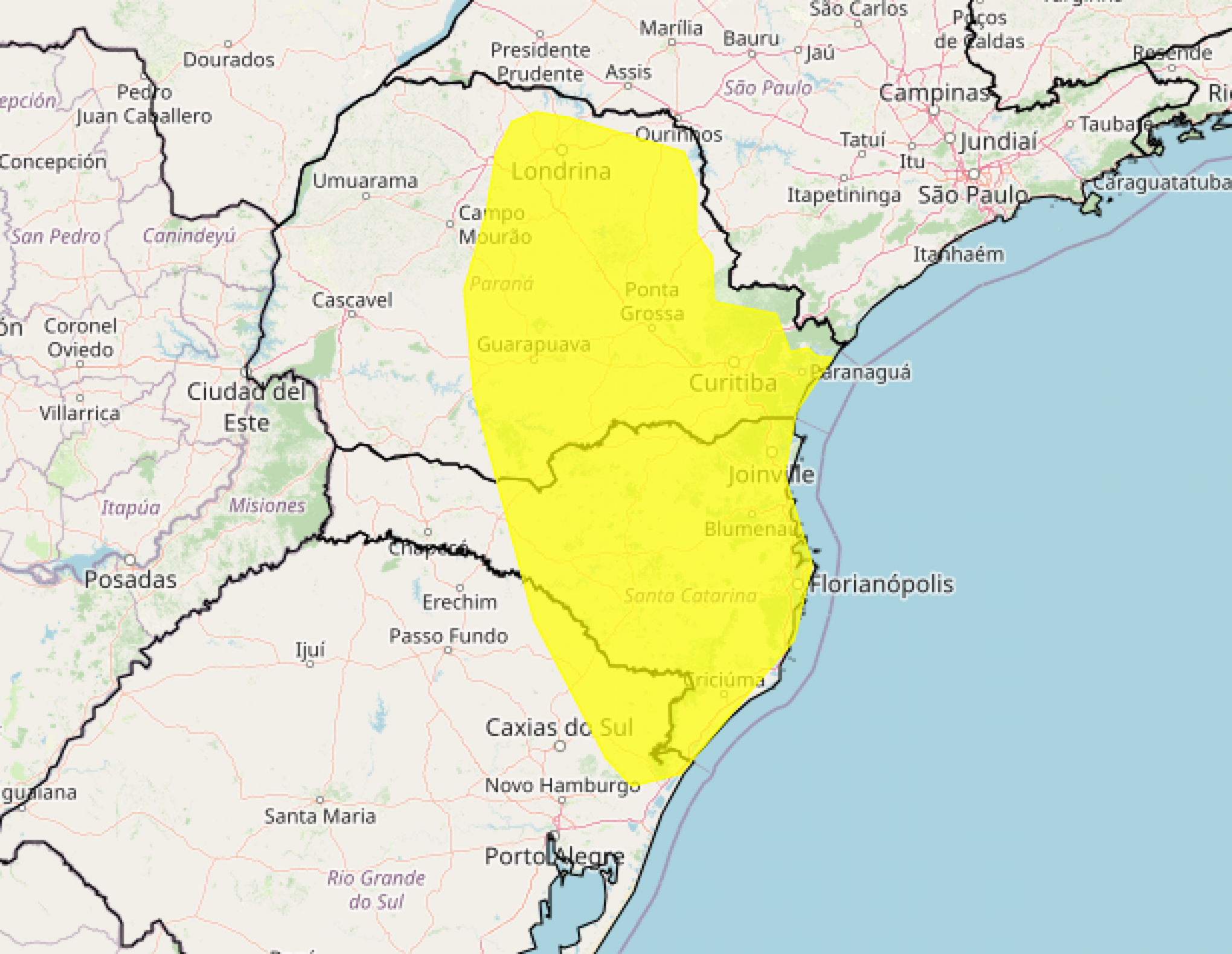 PREVISÃO DO TEMPO: Inmet alerta para tempestade em parte do Rio Grande do Sul