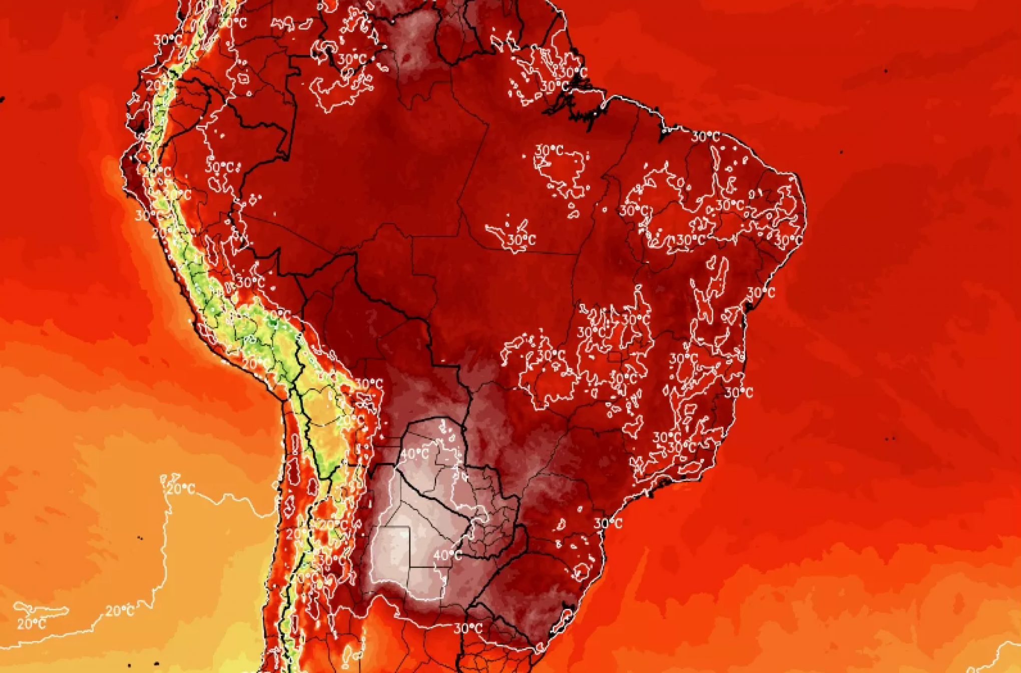 ONDA DE CALOR: Temperaturas sobem e máximas acima dos 40°C podem ser registradas nos próximos dias pelo Brasil