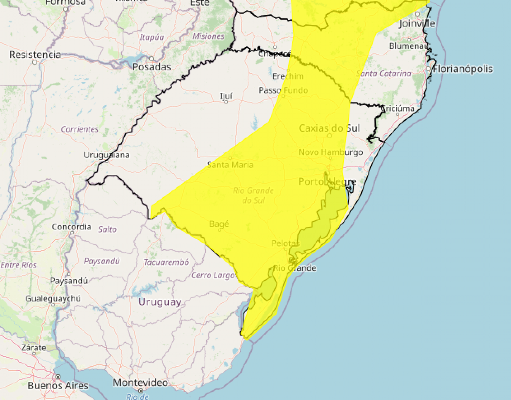 PREVISÃO DO TEMPO: Inmet alerta para tempestades em grande parte do Rio Grande do Sul nas próximas horas