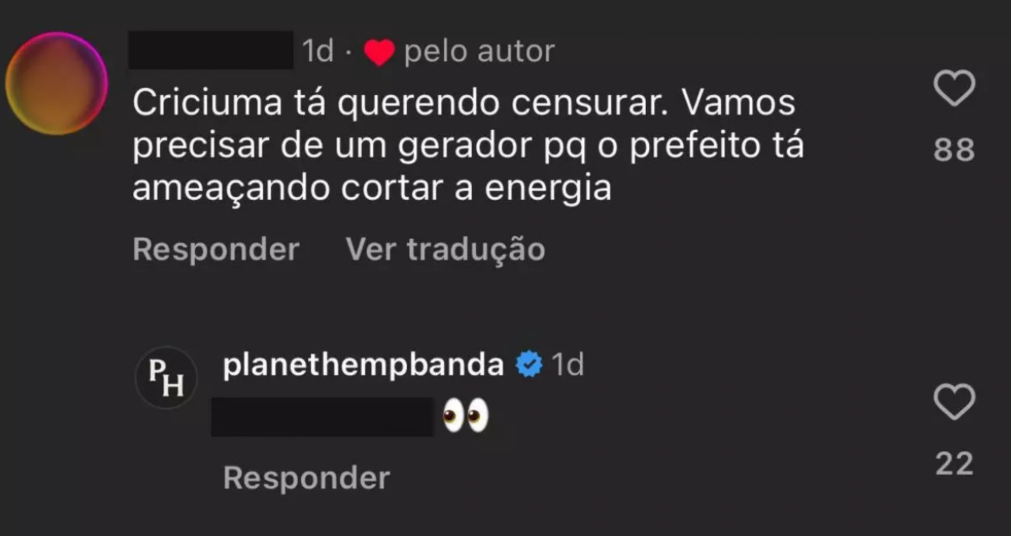 Planet Hemp responde comentário de internauta na postagem do prefeito | abc+