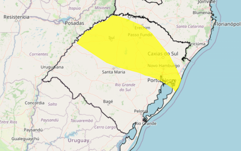 Alerta do Inmet para risco de chuva intensa em áreas do RS | abc+