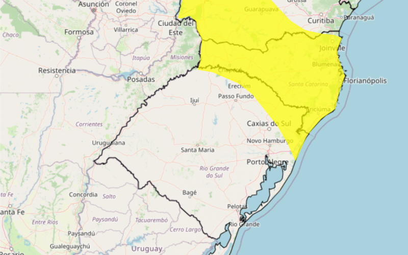 Alerta do Inmet para risco de chuva intensa em áreas do RS | abc+