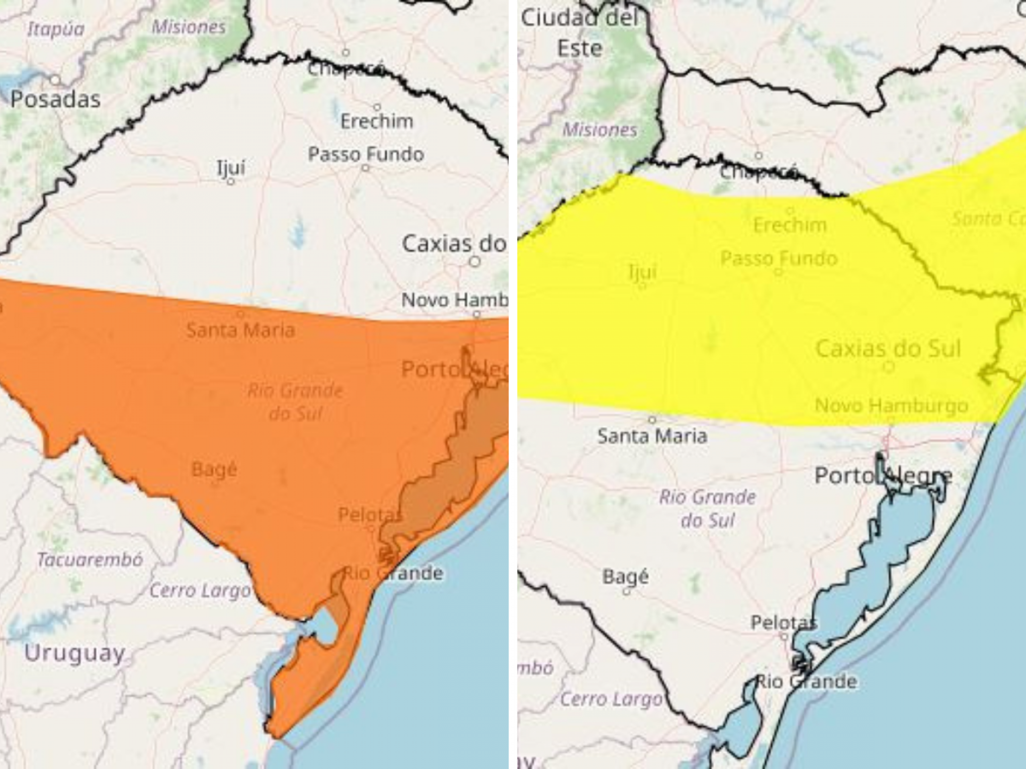 PREVISÃO DO TEMPO: Rio Grande do Sul tem alertas em todas regiões; confira