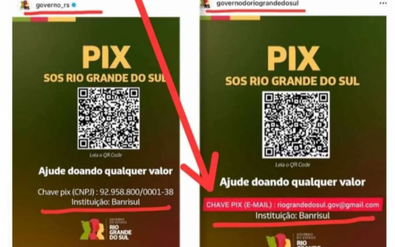 Golpe do PIX: criminosos usam arte oficial do governo do RS para enganar população com chave PIX não-oficial  | abc+