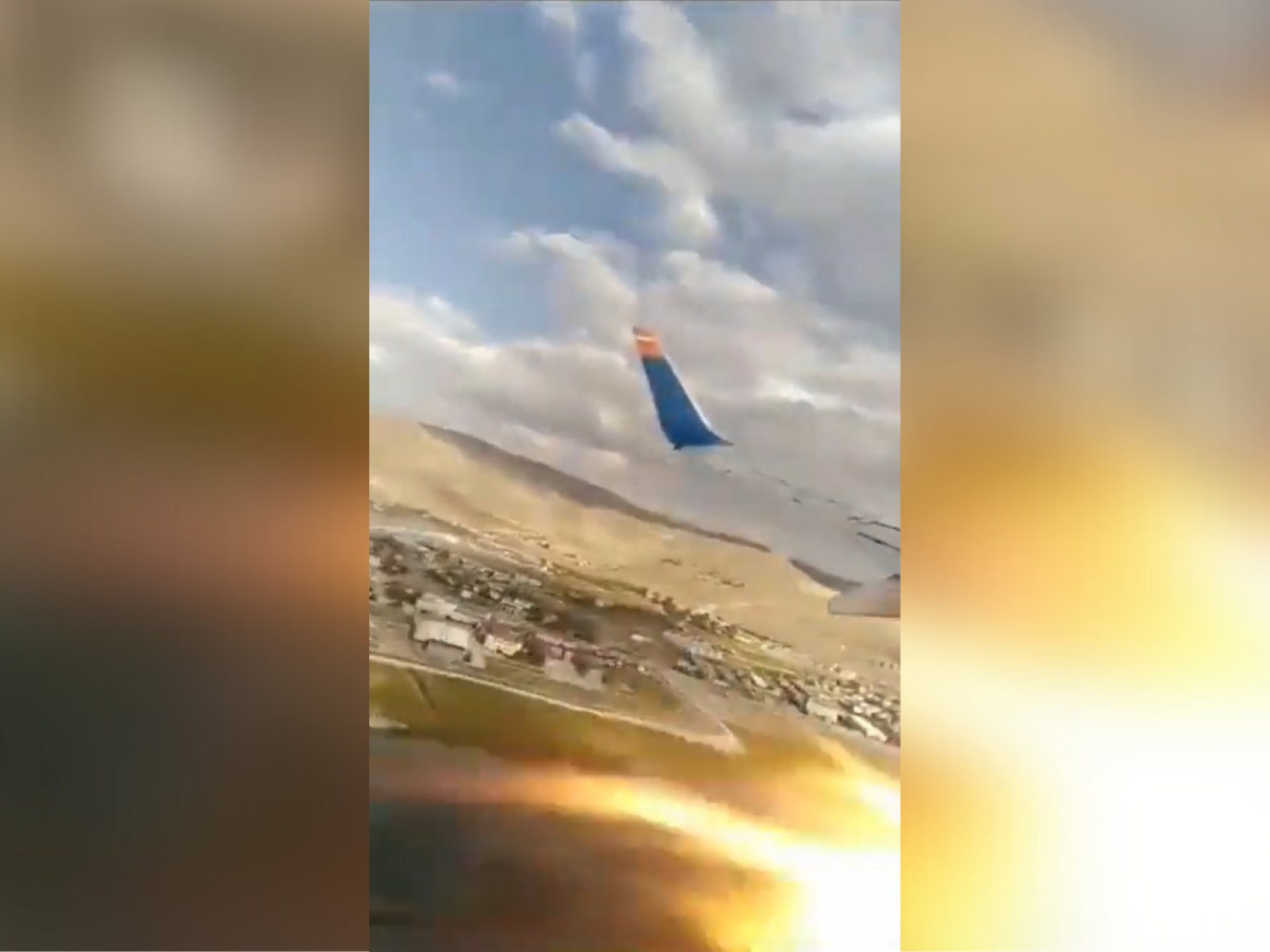 VÍDEO: Mulher registra momento em que sai fogo de turbina de avião