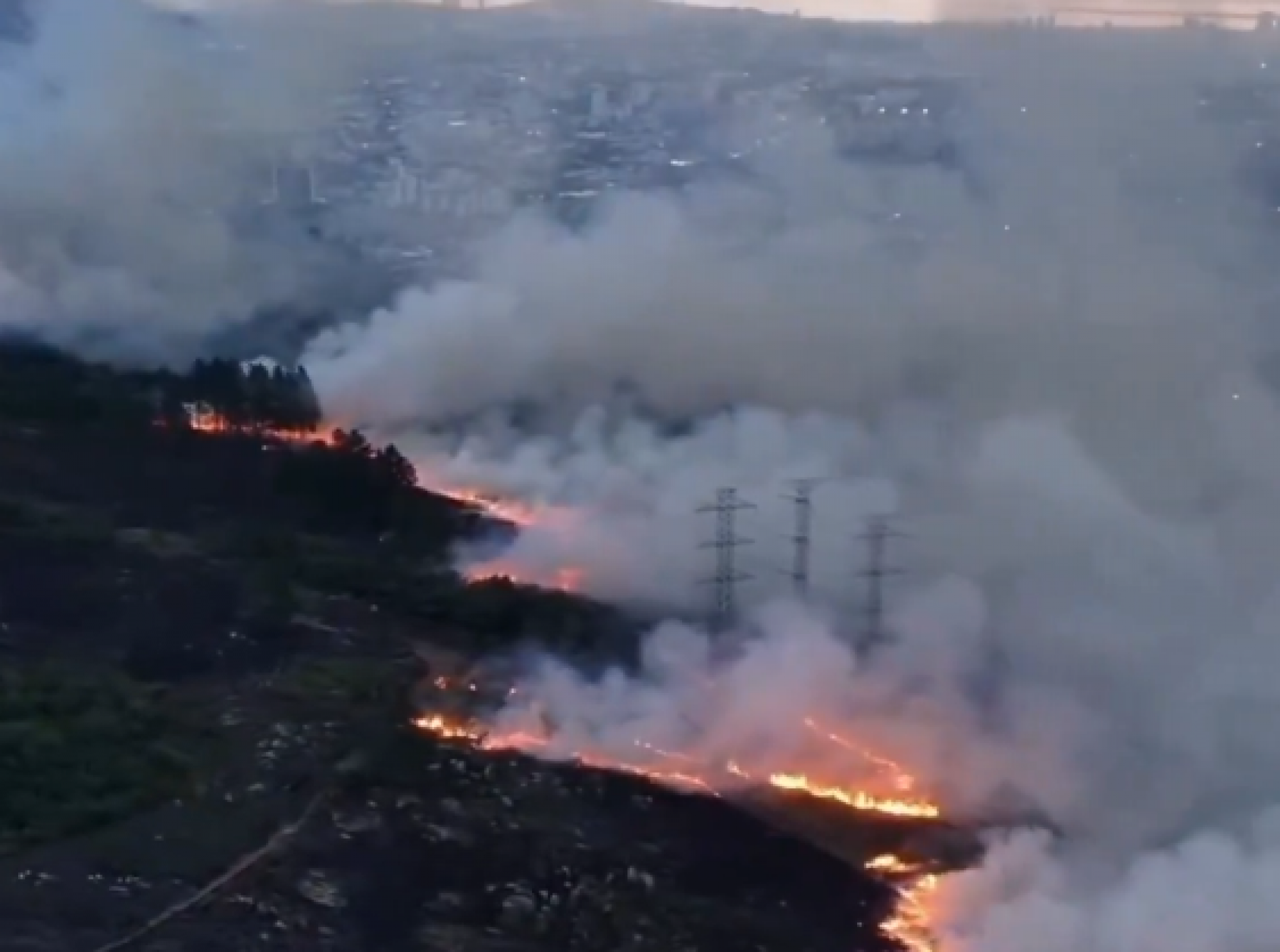 Quase 7 horas após início de incêndio, Bombeiros controlam chamas em área de vegetação em Porto Alegre
