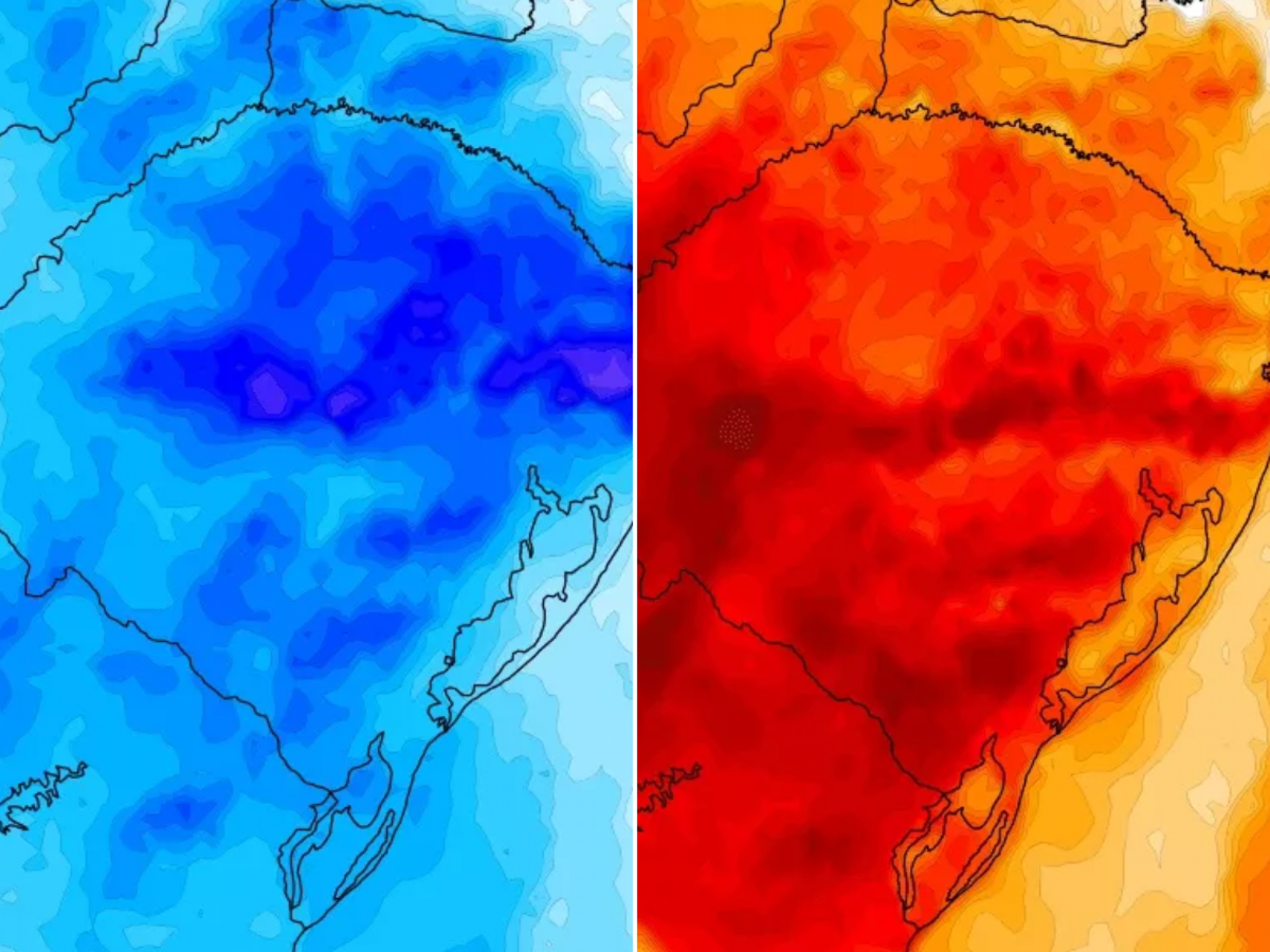 Mapas mostram mudança de temperatura que o Rio Grande do Sul terá nesta semana | abc+