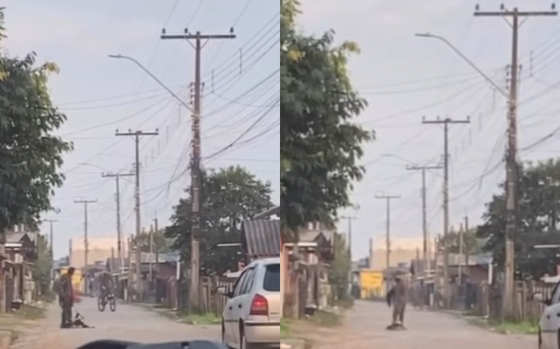 Homem chuta e arrasta cachorro pela rua em Portão | abc+