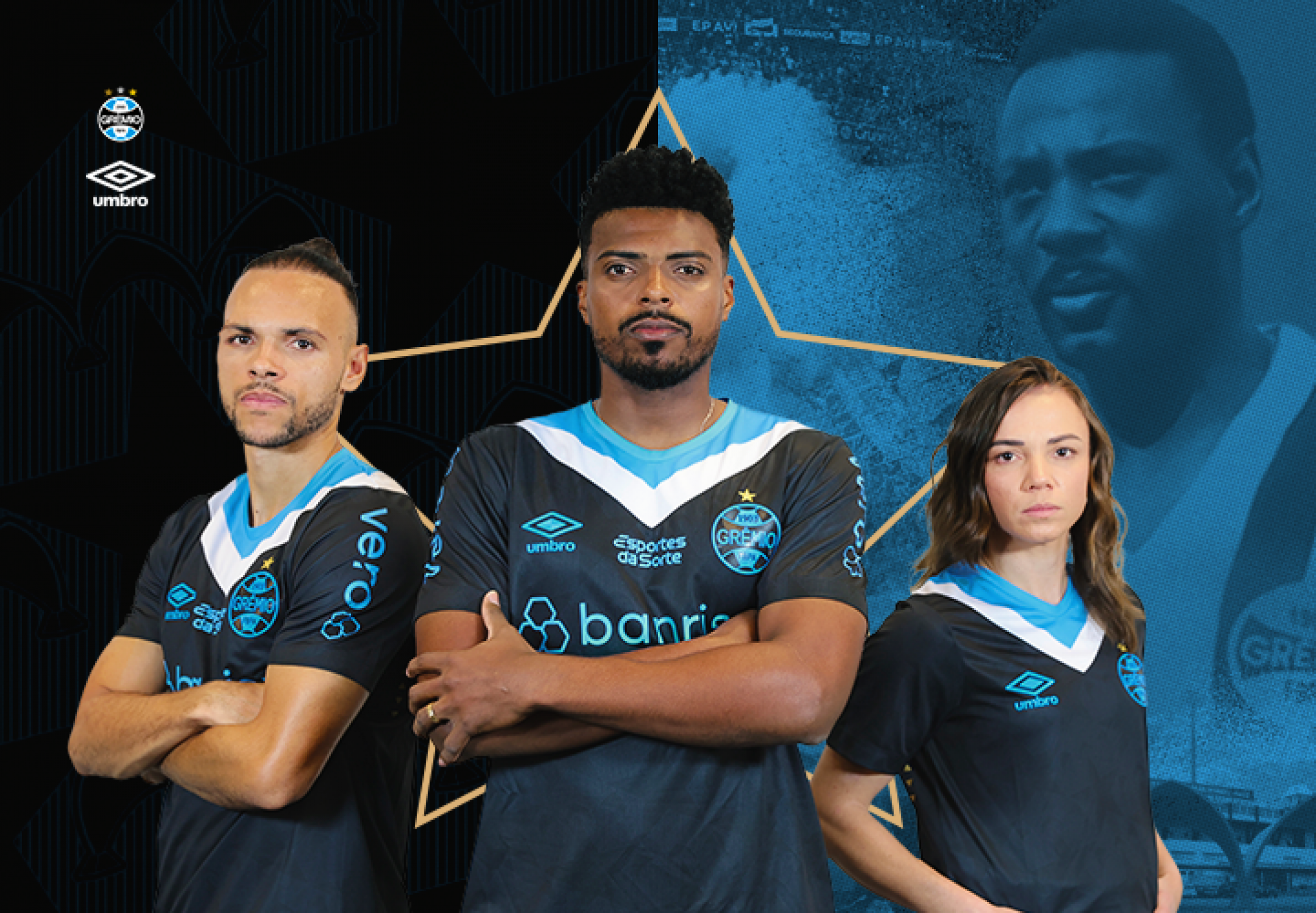 Terceira camisa do Grêmio faz homenagem ao Estádio Olímpico e ao ex-jogador Everaldo