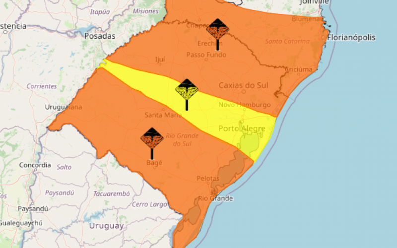 RS tem 3 alertas do Inmet para tempestades com vento de 100 km/h e granizo | abc+