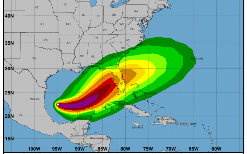 Tempestade Milton pode atingir a terra como furacão de grande intensidade