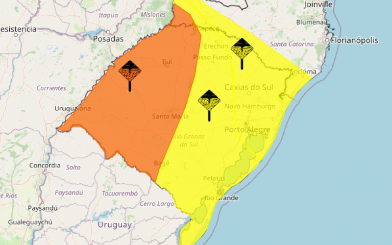 RS tem três alertas para "perigo" de tempestades nas próximas horas | abc+