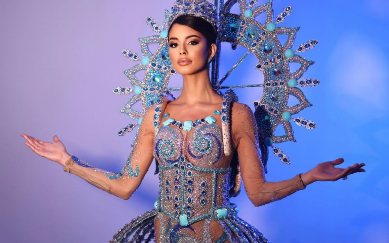 Luana Cavalcante homenageia minerais brasileiros com pedras raras em traje típico